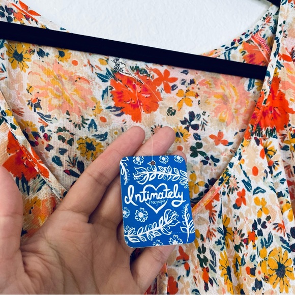 Intimately Free People NEW Say It To Me Floral Ruffle Tie Front Bodysuit Medium - Picture 7 of 9